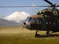 The great Mi-8 helicopter on Elbrus